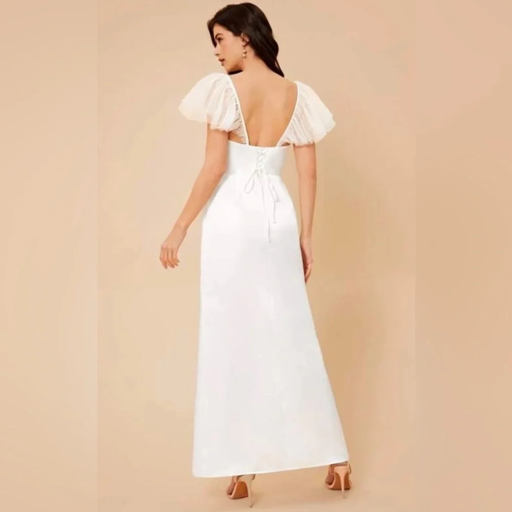 Mesh Ruffle Wedding Dress $26 XL - Picture 5 of 7